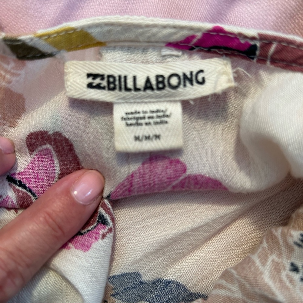 Billabong cream flowers high low maxi dress pink size medium - Picture 8 of 8